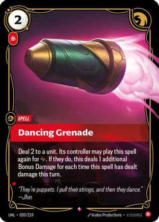 Dancing Grenade (020/219) [Unleashed] Foil Riftbound Singles Riot Games