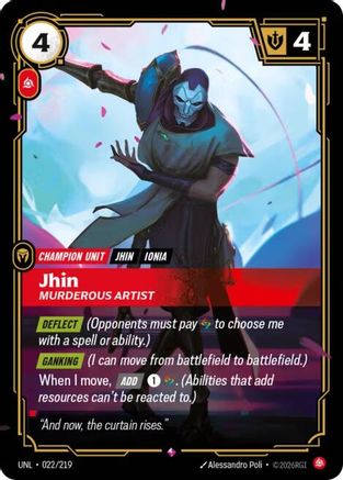 Jhin - Murderous Artist (022/219) [Unleashed] Foil Riftbound Singles Riot Games