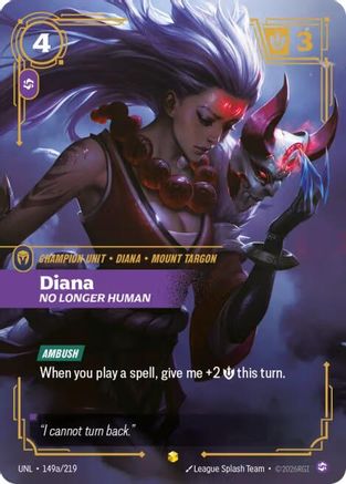 Diana - No Longer Human (Alternate Art) (149a/219) [Unleashed] Foil Riftbound Singles Riot Games
