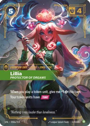 Lillia - Protector of Dreams (Alternate Art) (058a/219) [Unleashed] Foil Riftbound Singles Riot Games