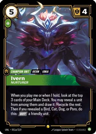 Ivern - Nurturer (Alternate Art) (051a/219) [Unleashed] Foil Riftbound Singles Riot Games