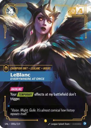 LeBlanc - Everywhere At Once (Alternate Art) (090a/219) [Unleashed] Foil Riftbound Singles Riot Games