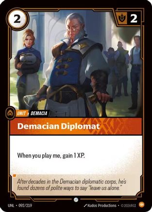 Demacian Diplomat (092/219) [Unleashed] Foil Riftbound Singles Riot Games