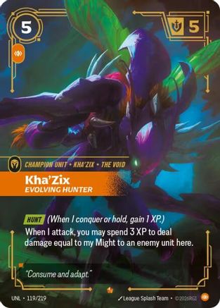 Kha'Zix - Evolving Hunter (119/219) [Unleashed] Foil Riftbound Singles Riot Games