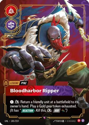 Pyke - Bloodharbor Ripper (185/219) [Unleashed] Foil Riftbound Singles Riot Games