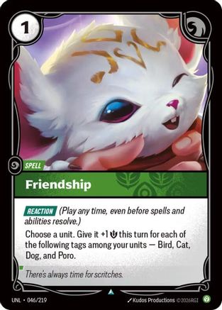 Friendship (046/219) [Unleashed] Foil Riftbound Singles Riot Games
