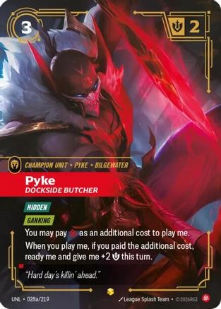 Pyke - Dockside Butcher (Alternate Art) (028a/219) [Unleashed] Foil Riftbound Singles Riot Games