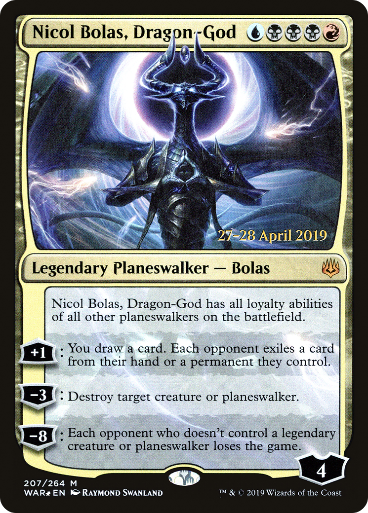 Nicol Bolas, Dragon-God [War of the Spark Prerelease Promos] MTG Single Magic: The Gathering