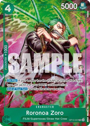 Roronoa Zoro (OP13-037) (OP13-037) [Adventure on Kami's Island] Foil One Piece Single Bandai