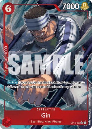 Gin (Alternate Art) (OP15-007) [Adventure on Kami's Island] Foil One Piece Single Bandai