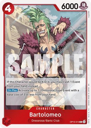 Bartolomeo (OP15-014) [Adventure on Kami's Island] Foil One Piece Single Bandai