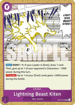 Lightning Beast Kitten (OP15-076) [Adventure on Kami's Island] One Piece Single Bandai