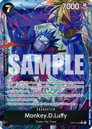 Monkey.D.Luffy (OP15-092) (Alternate Art) (OP15-092) [Adventure on Kami's Island] Foil One Piece Single Bandai