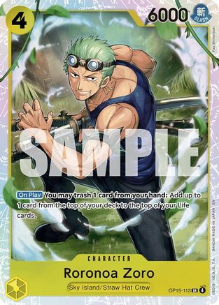 Roronoa Zoro (OP15-113) (OP15-113) [Adventure on Kami's Island] Foil One Piece Single Bandai