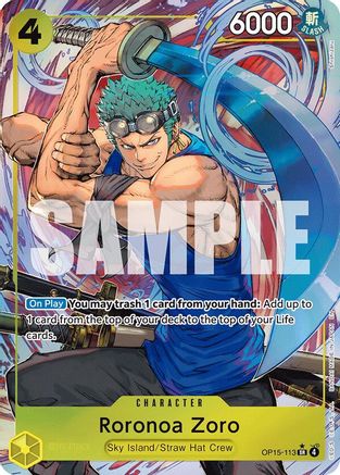 Roronoa Zoro (OP15-113) (Alternate Art) (OP15-113) [Adventure on Kami's Island] Foil One Piece Single Bandai