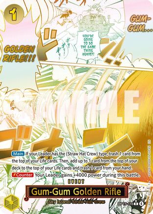 Gum-Gum Golden Rifle (Alternate Art) (OP15-116) [Adventure on Kami's Island] Foil One Piece Single Bandai