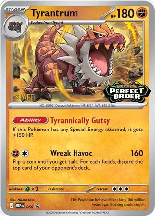 Tyrantrum - 066 [Staff] (66) Holofoil [ME Mega Evolution Promo] Pokemon Single Pokémon