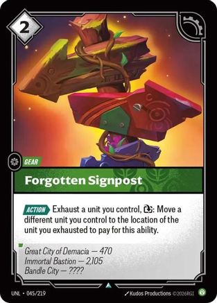 Forgotten Signpost (045/219) [Unleashed] Riftbound Singles Riot Games