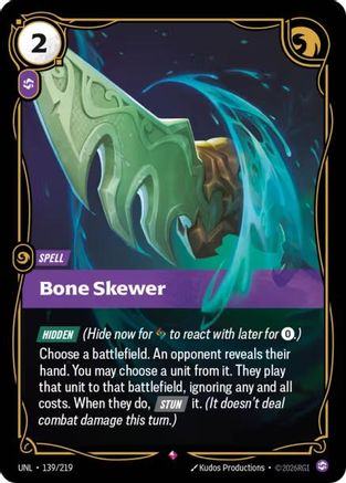 Bone Skewer (139/219) [Unleashed] Foil Riftbound Singles Riot Games