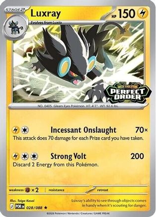 Luxray (Perfect Order Stamped) (28) Holofoil [Misc: Cards & Products] Pokemon Single Pokémon