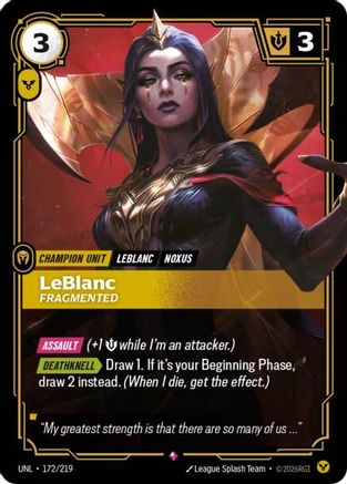 LeBlanc - Fragmented (172/219) [Unleashed] Foil Riftbound Singles Riot Games