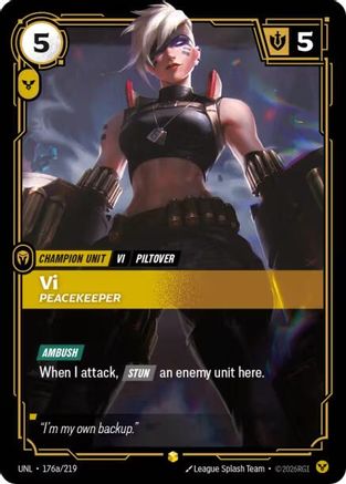 Vi - Peacekeeper (Alternate Art) (176a/219) [Unleashed] Foil Riftbound Singles Riot Games