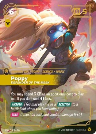 Poppy - Defender of the Meek (178/219) [Unleashed] Foil Riftbound Singles Riot Games
