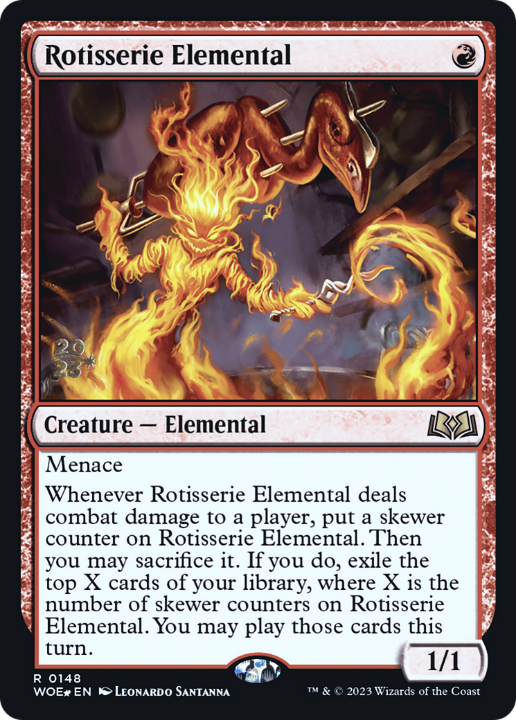 Rotisserie Elemental (PRE-148) [Wilds of Eldraine Promos] Foil MTG Single Wizards of the Coast