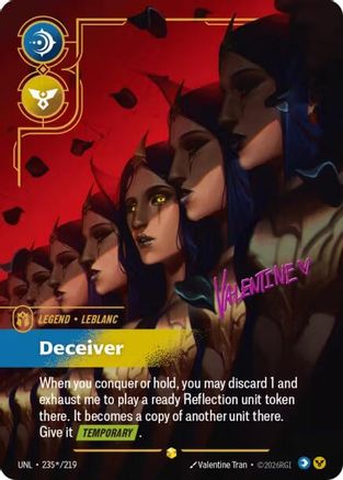 LeBlanc - Deceiver (Signature) (235*/219) [Unleashed] Foil Riftbound Singles Riot Games