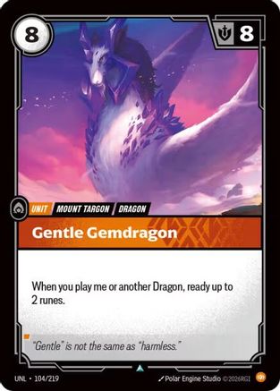 Gentle Gemdragon (104/219) [Unleashed] Foil Riftbound Singles Riot Games