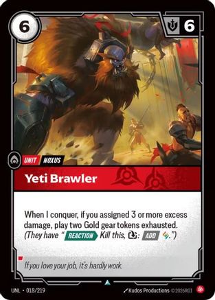 Yeti Brawler (018/219) [Unleashed] Riftbound Singles Riot Games