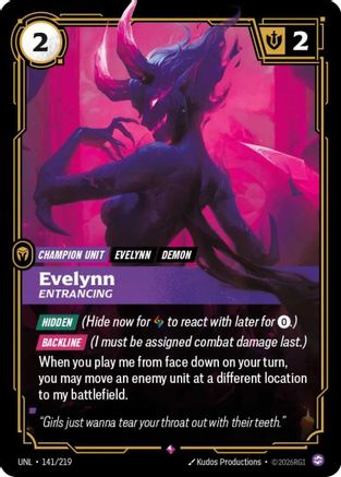 Evelynn - Entrancing (141/219) [Unleashed] Foil Riftbound Singles Riot Games