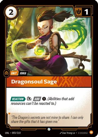 Dragonsoul Sage (093/219) [Unleashed] Riftbound Singles Riot Games