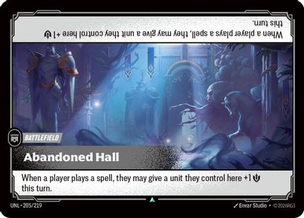 Abandoned Hall (205/219) [Unleashed] Riftbound Singles Riot Games