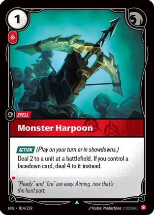 Monster Harpoon (014/219) [Unleashed] Foil Riftbound Singles Riot Games