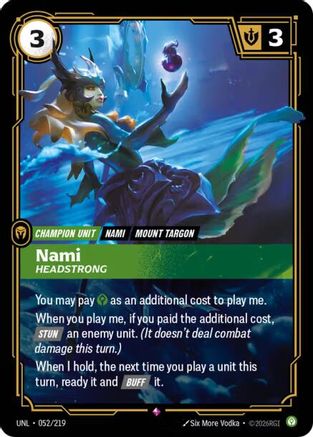 Nami - Headstrong (052/219) [Unleashed] Foil Riftbound Singles Riot Games