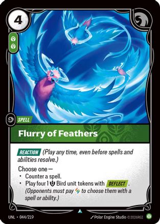 Flurry of Feathers (044/219) [Unleashed] Foil Riftbound Singles Riot Games