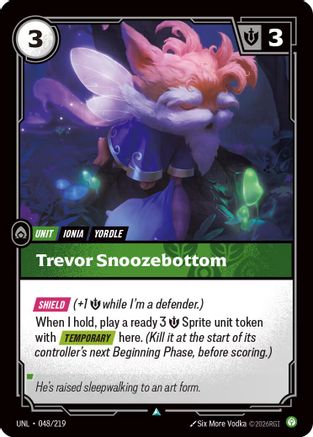 Trevor Snoozebottom (048/219) [Unleashed] Foil Riftbound Singles Riot Games