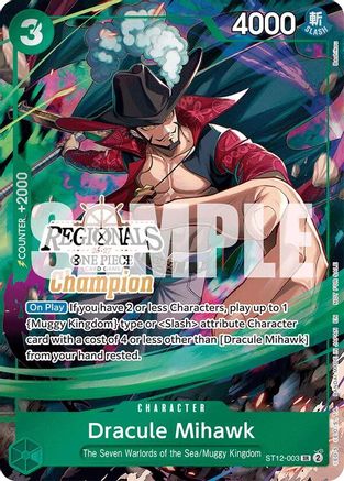 Dracule Mihawk (Regionals Champion Card Set 26-27) (ST12-003) [One Piece Promotion Cards] Foil One Piece Single Bandai