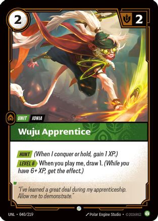 Wuju Apprentice (040/219) [Unleashed] Foil Riftbound Singles Riot Games