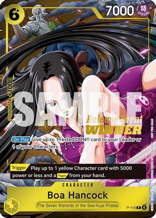 Boa Hancock (OP15 Release Event Winner) (P-115) [One Piece Promotion Cards] Foil One Piece Single Bandai