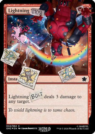 Lightning Bolt (042) (Pool Party Foil) (SLD-042) [Secret Lair] Drop Series Foil MTG Single Wizards of the Coast
