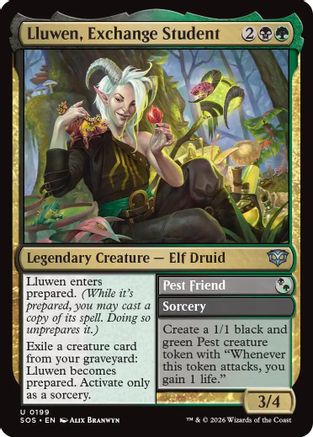 Lluwen, Exchange Student (SOS-199) [Secrets of Strixhaven] Foil MTG Single Wizards of the Coast