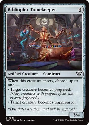 Biblioplex Tomekeeper (SOS-247) [Secrets of Strixhaven] MTG Single Wizards of the Coast