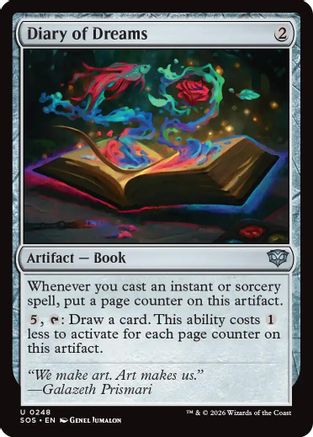 Diary of Dreams (SOS-248) [Secrets of Strixhaven] Foil MTG Single Wizards of the Coast