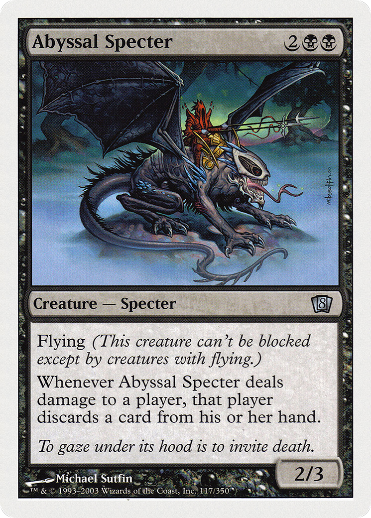 Abyssal Specter (8ED-117) [Eighth Edition] MTG Single Wizards of the Coast