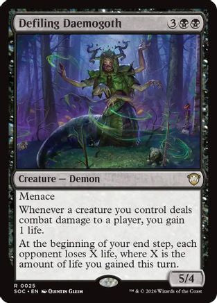 Defiling Daemogoth (SOC-025) [Commander: Secrets of Strixhaven] MTG Single Wizards of the Coast