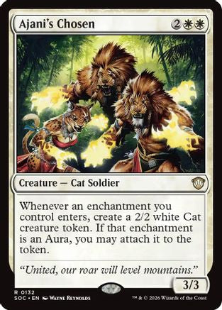 Ajani's Chosen (SOC-132) [Commander: Secrets of Strixhaven] MTG Single Wizards of the Coast