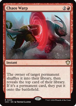 Chaos Warp (SOC-239) [Commander: Secrets of Strixhaven] MTG Single Wizards of the Coast