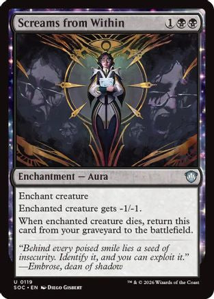 Screams from Within (SOC-119) [Commander: Secrets of Strixhaven] MTG Single Wizards of the Coast